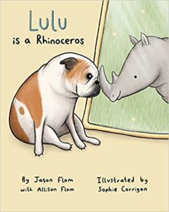 bulldog, rhino, children's book, flom