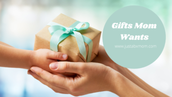 child handing adult woman a gift